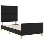 vidaXL Cadre de lit avec tête de lit Noir 100 x 200 cm tissu