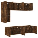 vidaXL Unités murales TV 5 Pièces chêne fumé bois d'ingénierie