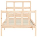 vidaXL Cadre de lit avec tête de lit 90x200 cm bois massif