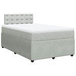 vidaXL Sommier à lattes de lit et matelas Gris clair 120x200cm Velours