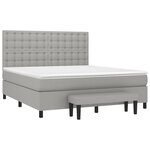 vidaXL Sommier à lattes de lit avec matelas Gris clair 160x200cm Tissu