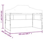 vidaXL Tente pliable avec 3 parois 3 x 4 5 m Crème