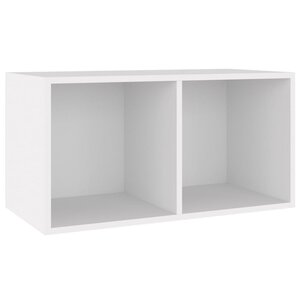 vidaXL Boîte de rangement vinyles Blanc 71x34x36 cm Bois d'ingénierie