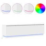 Meuble TV vidaXL avec LED Blanc 180x38x49 cm en Bois d'ingénierie