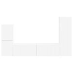 vidaXL Ensemble meuble TV Montage mural 4 Pièces Blanc Bois d'ingénierie