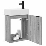 vidaXL Meuble de salle de bain avec robinet Sonoma gris