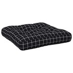 vidaXL Coussin de palette motif à carreaux noir 58x58x10 cm