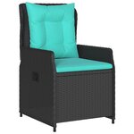 vidaXL Set de Jardin de 9 Pièces en Rattan Poly Noir