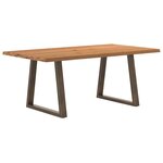 vidaXL Table à manger avec bord naturel 180x100x74cm bois massif chêne