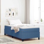 vidaXL Lit à ressort avec matelas bleu  90 x 200 cm  Tissu velours côtelé