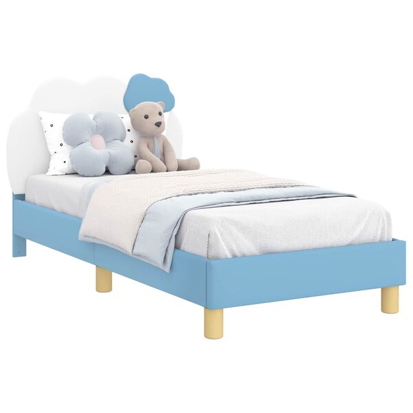 vidaXL Cadre de lit pour enfants avec tête de lit Bleu 80 x 160 cm PU