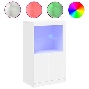 vidaXL Armoire latérale avec éclairage LED blanc bois d'ingénierie