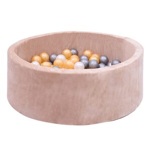Piscine à balles Boaz 200 balles velours beige