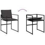 vidaXL Ensemble à manger de jardin avec coussins 11 Pièces noir textilène