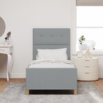 vidaXL Lit Gris clair 90x190 cm en Tissu