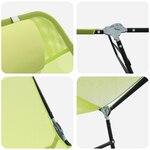 vidaXL Chaise Longue Pliante avec Repose-tête en Textilène Verte