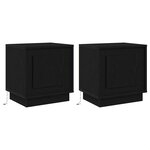 vidaXL Cabinet de chevet avec 2 Pièces Noir 44 x 34 5 x 45 cm
