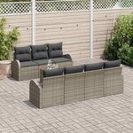vidaXL Ensemble de canapé de jardin 8 Pièces Gris Poly rotin