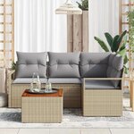 vidaXL Ensemble de canapé de jardin 5 Pièces Beige et Gris clair