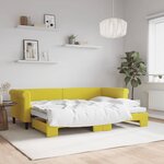 vidaXL Lit de jour avec lit gigogne jaune 80x200 cm velours