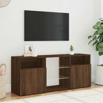 vidaXL Meuble TV avec lumières LED Chêne marron 120x30x50 cm