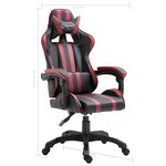 vidaXL Chaise de jeu Rouge bordeaux Similicuir