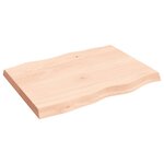 vidaXL Dessus de table bois massif non traité bordure assortie