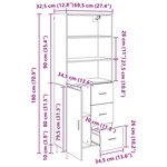 vidaXL Haut Armoire avec tiroir Chêne artisanal 69 5 x 34 x 180 cm