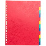 Intercalaires Carte Lustrée 225g 12 Positions - Format 24x32cm - Couleurs Assorties - X 5 - Exacompta