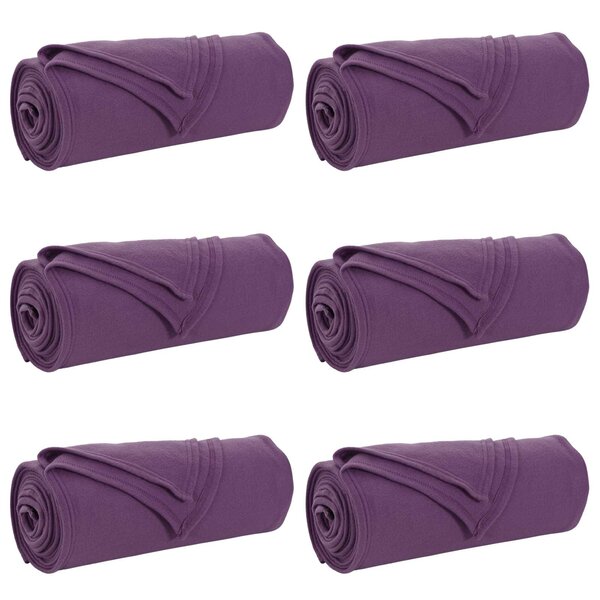vidaXL Couvertures à jeter 6 Pièces Violet 170 x 130 cm Toison