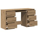 vidaXL Bureau chêne artisanal 140x50x77 cm bois d'ingénierie