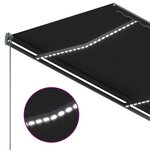 vidaXL Auvent automatique capteur de vent et LED 350x250 cm Anthracite
