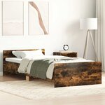 vidaXL Cadre de lit sans matelas chêne fumé 75x190cm bois d'ingénierie