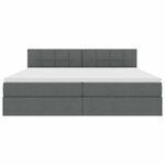 vidaXL Lit avec rangement et matelas Gris foncé 200 x 200 cm