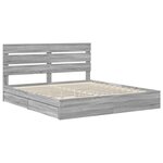 vidaXL Lit de Rangement Gris Sonoma 180 x 200 cm Bois d'ingénierie
