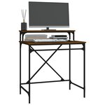 vidaXL Bureau chêne marron 80x50x90 cm bois d'ingénierie et fer