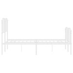 vidaXL Cadre de lit métal avec tête de lit/pied de lit blanc 135x190cm