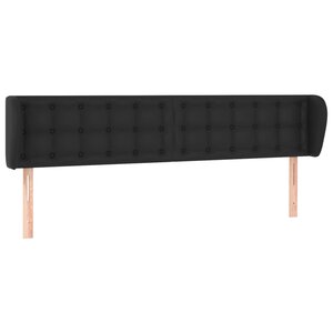 vidaXL Tête de lit avec oreilles Noir 183x23x78/88 cm Similicuir