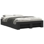 vidaXL Cadre de lit sans matelas noir 135x190 cm bois d'ingénierie