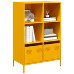 vidaXL Buffet haut jaune moutarde 68x39x103 5 cm acier