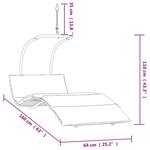 vidaXL Chaise à bascule avec coussin tissu et bois massif de peuplier