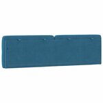 vidaXL Coussin de tête de lit bleu 180 cm velours