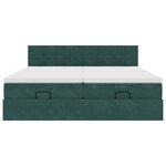 vidaXL Cadre de lit ottoman avec matelas vert foncé 160x200 cm velours