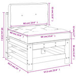 vidaXL Canapé central avec coussins marron miel bois de pin solide