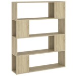 vidaXL Bibliothèque/Séparateur de pièce Chêne sonoma 100x24x124 cm