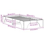 vidaXL Cadre de lit Blanc Bois de pin massif 80 x 200 cm