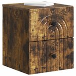 vidaXL Cabinet de chevet mural Chêne fumé 33 x 34 5 x 40 cm