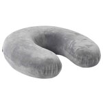 vidaXL Oreiller de Voyage pour le Cou Gris 27 x 27 x 8 5 cm Velours