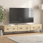 vidaXL Meuble TV Chêne Sonoma 147 x 34 5 x 30 cm Bois d'ingénierie