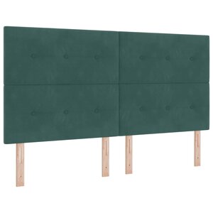 vidaXL Tête de lit LED avec bandes LED Vert 180 cm Velours